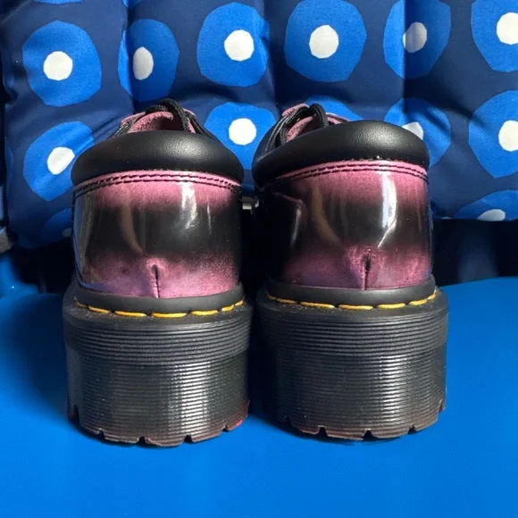 Dr. Martens 8053 Quad Black Fondant Pink Arcadia Leather Platform UK6 W8 - Picture 6 of 9